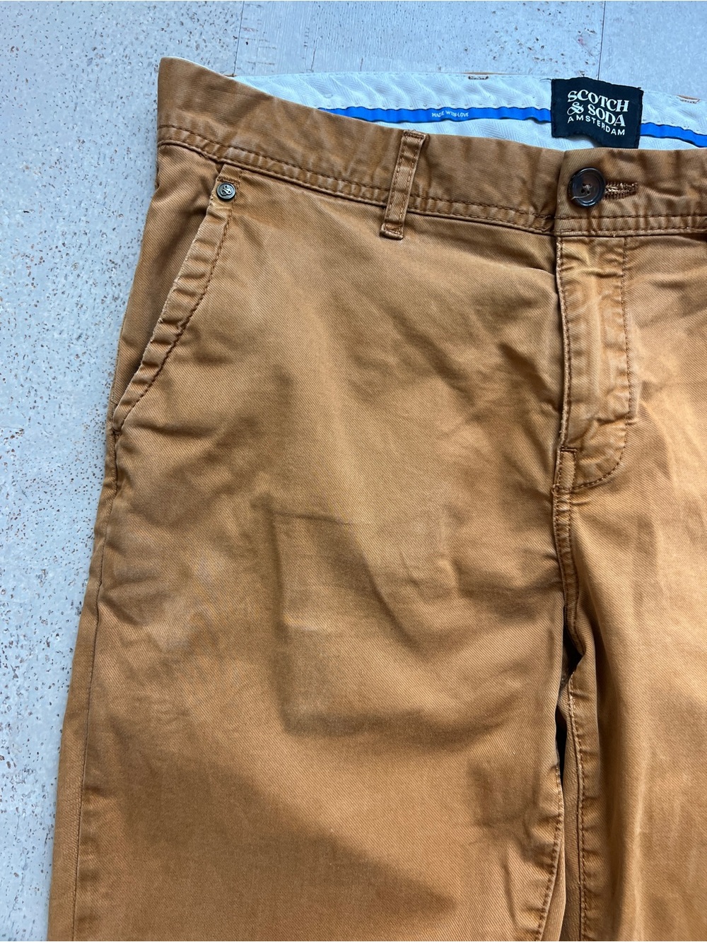 Scotch & Soda Mott Slim Chino Pants Men’s 32x31 Camel Brown Stretch Cotton - Picture 10 of 11
